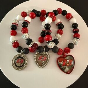 Red and Black Beaded Charm Bracelets
Tampa Bay 
Buccaneers
